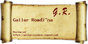 Galler Romána névjegykártya